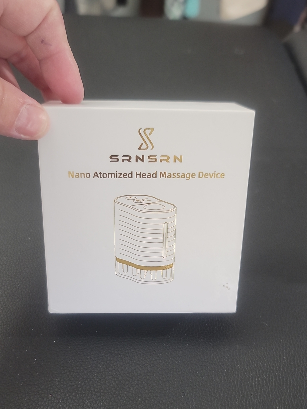 SRNSRN Nano Atomized Head Massage Device - White & Gold Packaging